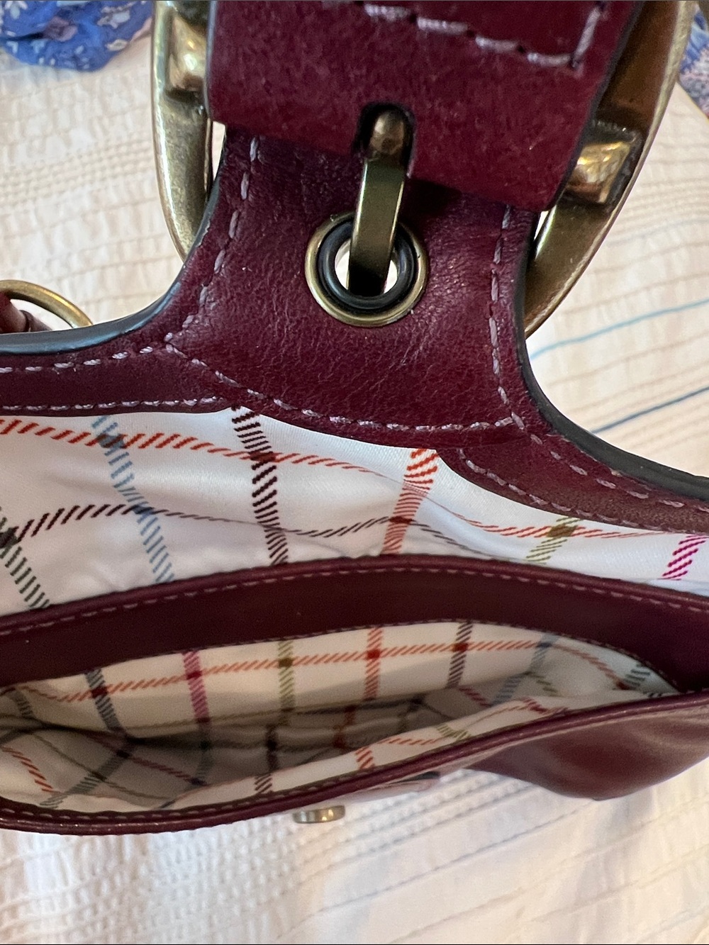 Coach Maroon Leather Wristlet with Brass Buckle - Picture 7 of 11